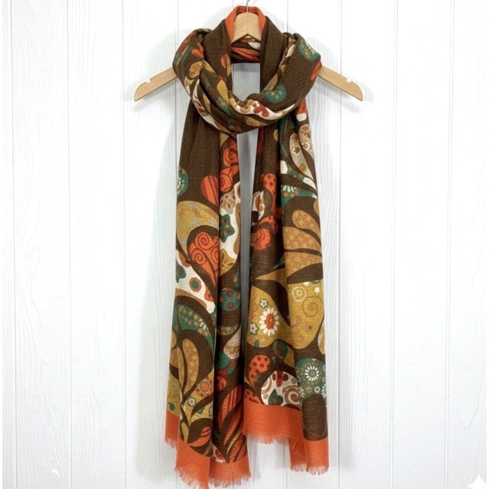 Coco + Carmen Whimsy Shawl Wrap Lightweight One Size Fringe 34x76" Boho